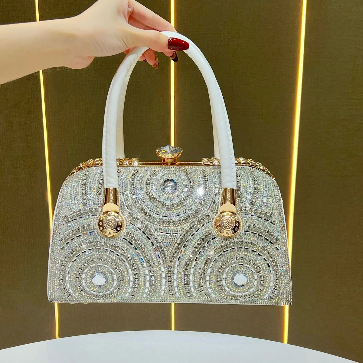 New Dinner Handbag Luxury Brand Diamond-encrusted Sparkling Dinner Party Handbag Fashion Trend Women's Shoulder Crossbody Bag