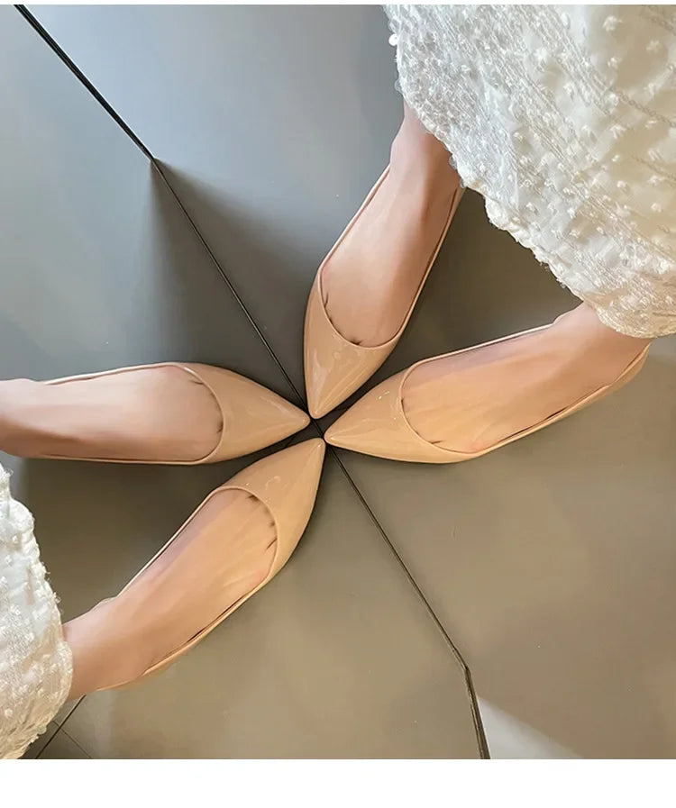 Slip On Pointed Toe Patent Flats