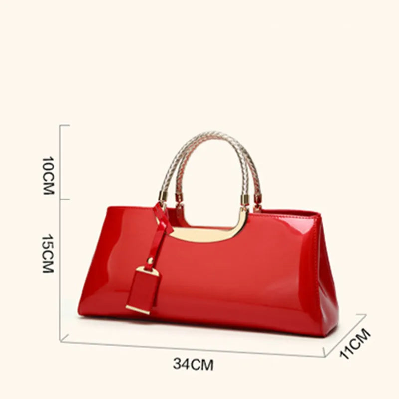 Plaid Patent Chain Evening Clutch