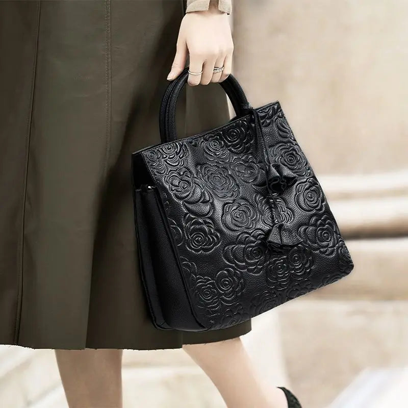 Elegant Camellia Tote Bag With Large Capacity for Women