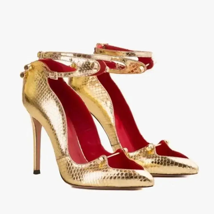 Crystal Embellished Metal Decoration Pumps for Women