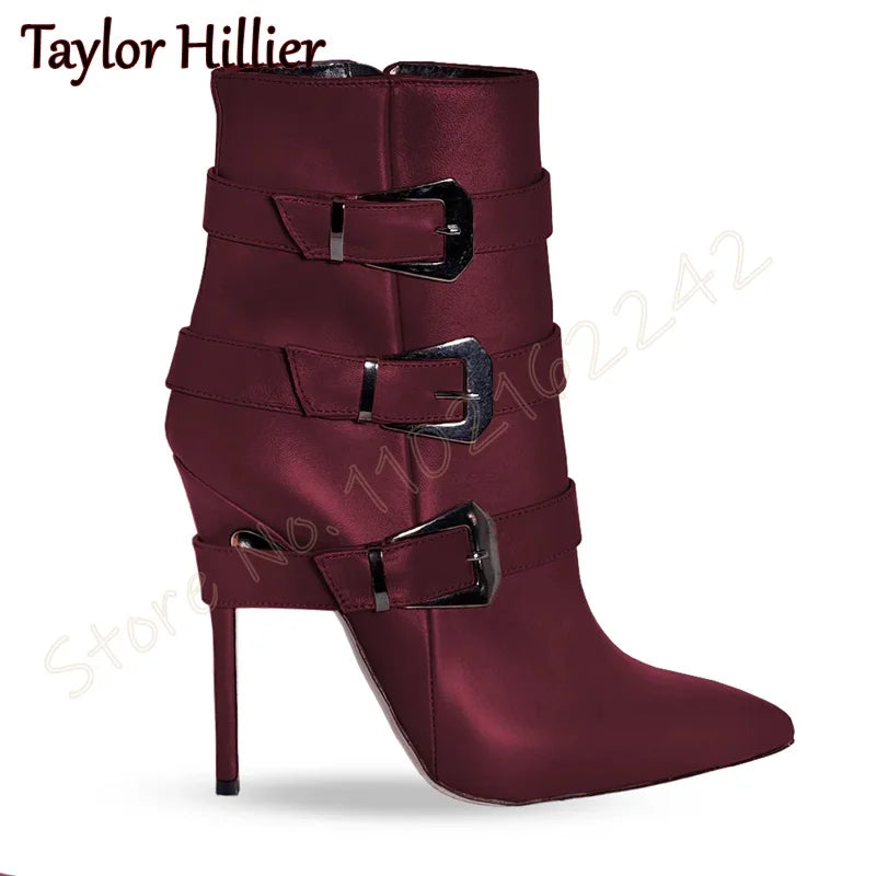 Suede Pointed Toe Stiletto Heel Ankle Boots for Women