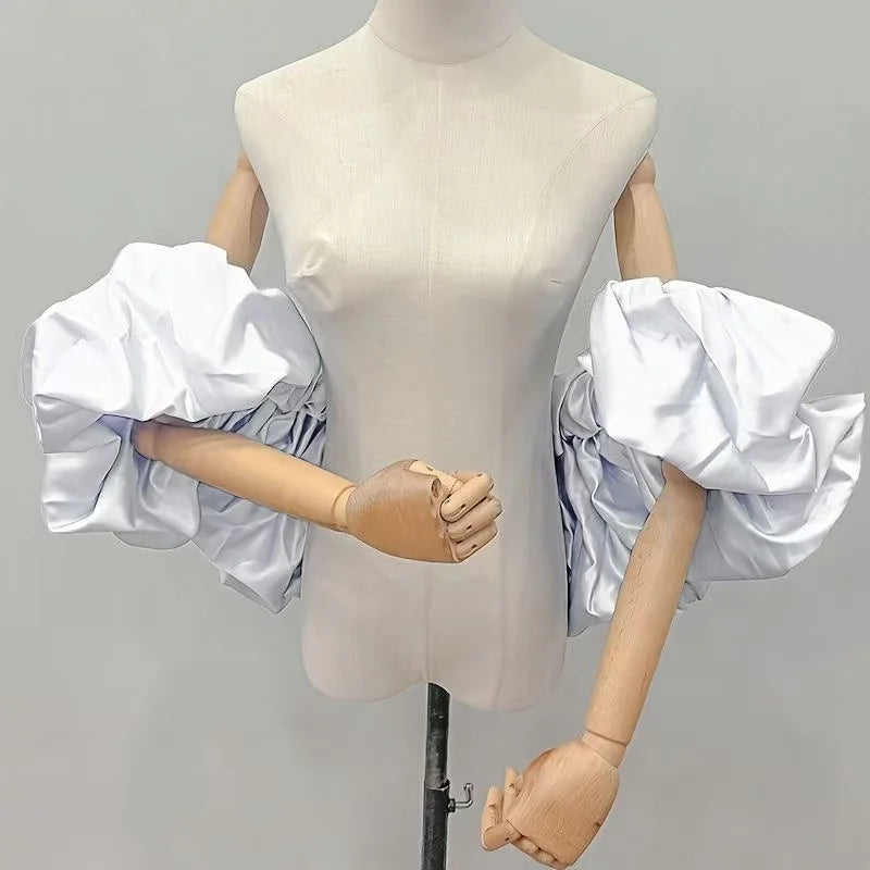 Satin Ruffled Off Shoulder Bridal Wrap