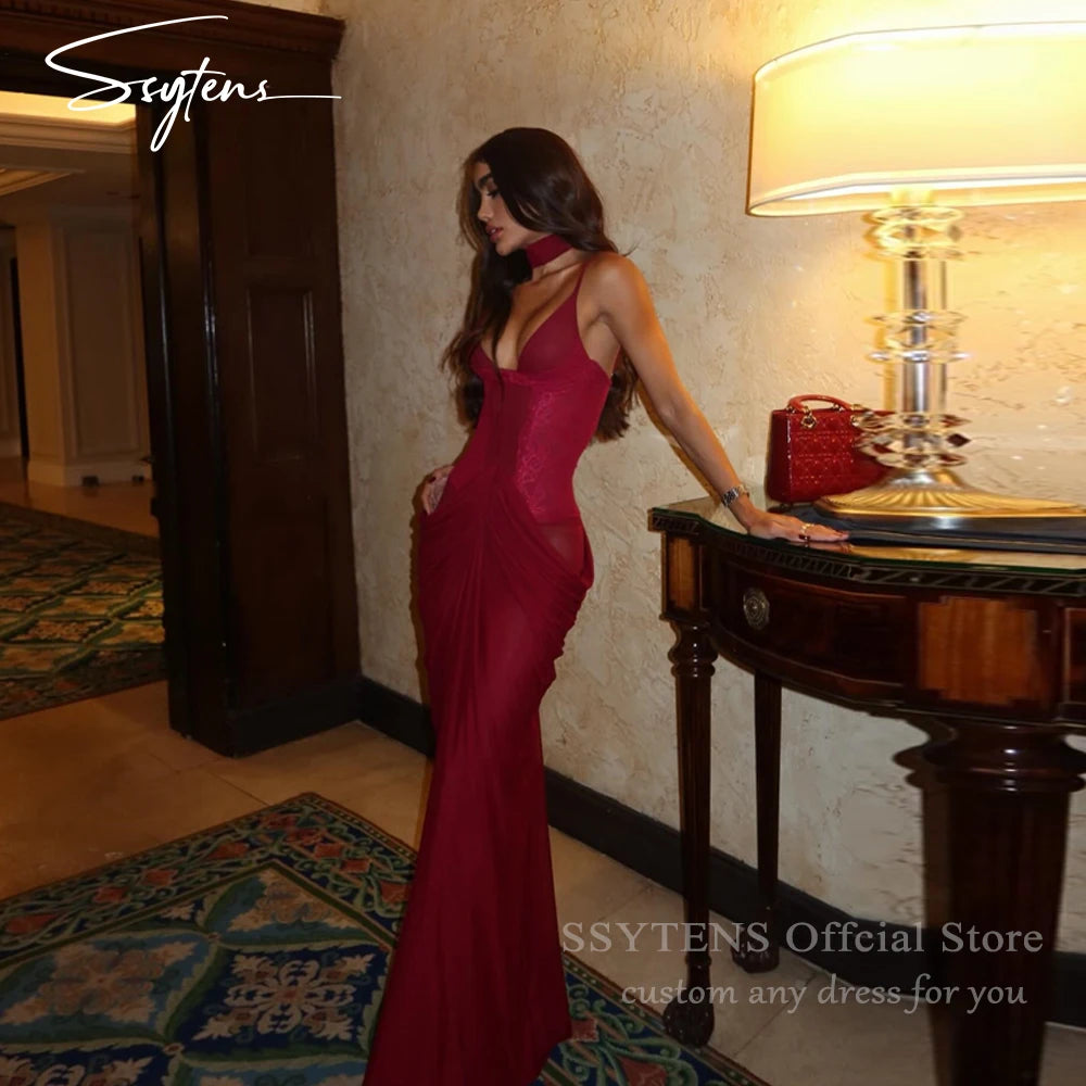 Chiffon Backless Mermaid Strapless Prom Dress for Women