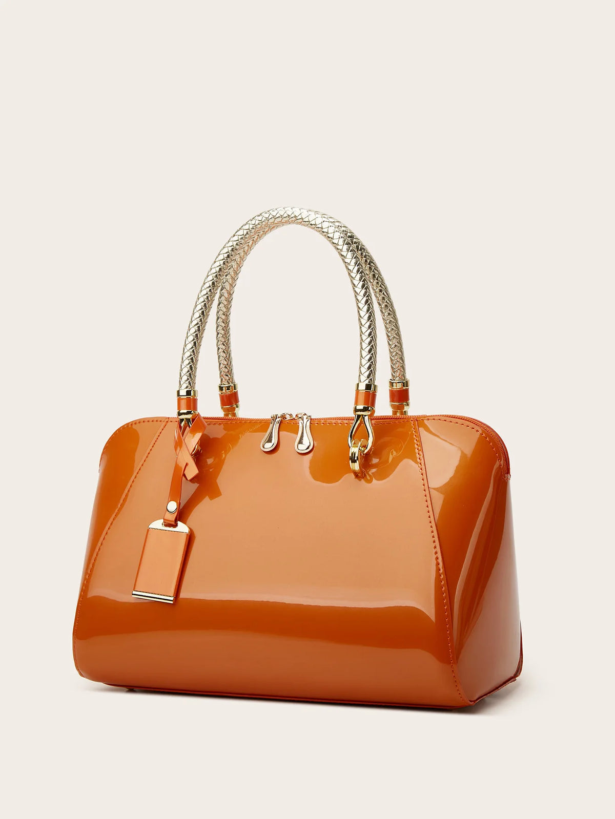 ABQP New Women's Handbag Luxury Brand Fashion Patent Leather Women's Shoulder Bag Large Capacity Boston Women's Bag High Quality