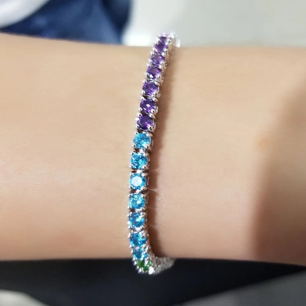 Rose Gold Plated Zircon Sterling Silver Bangle for Women
