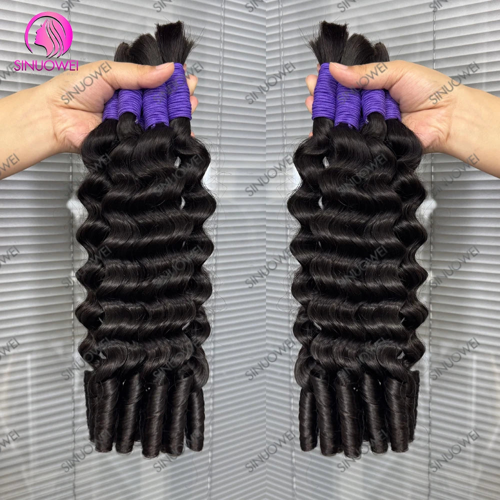 Deep Wave Human Hair Braiding Extensions for Women