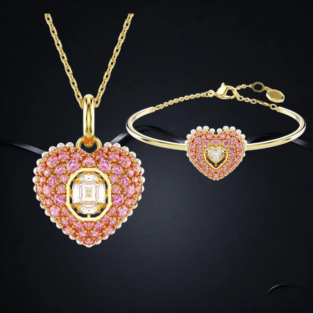 Faceted Crystal Necklace And Earrings