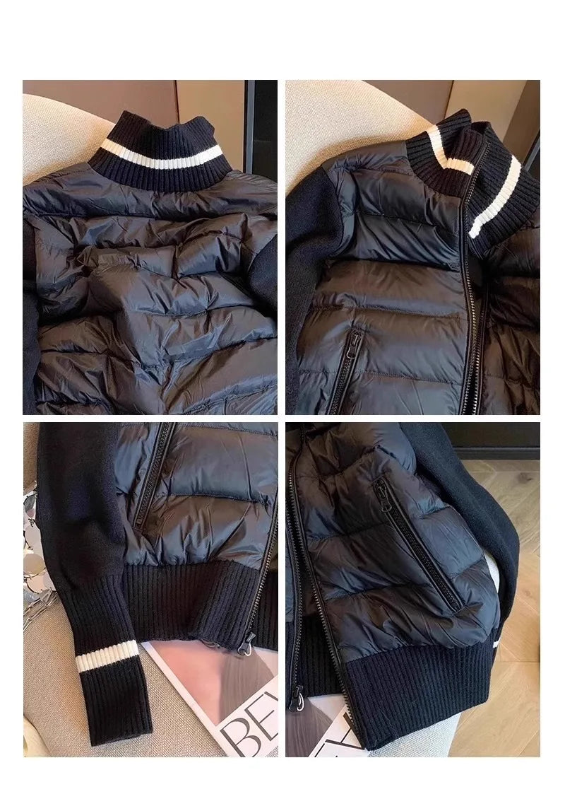 Color Block Knit Down Jacket