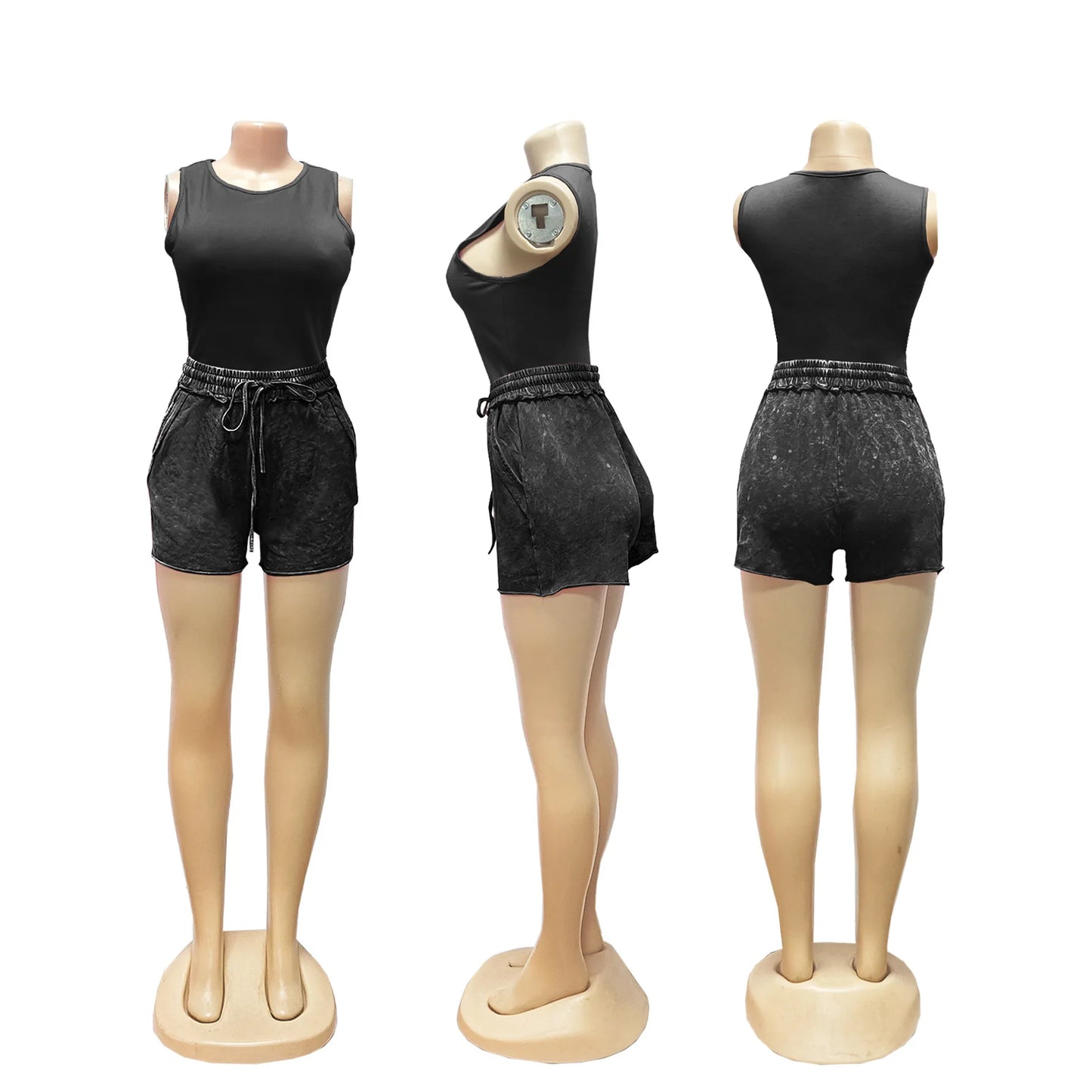 Off Shoulder Ruched Top and Shorts Two Piece Set for Women