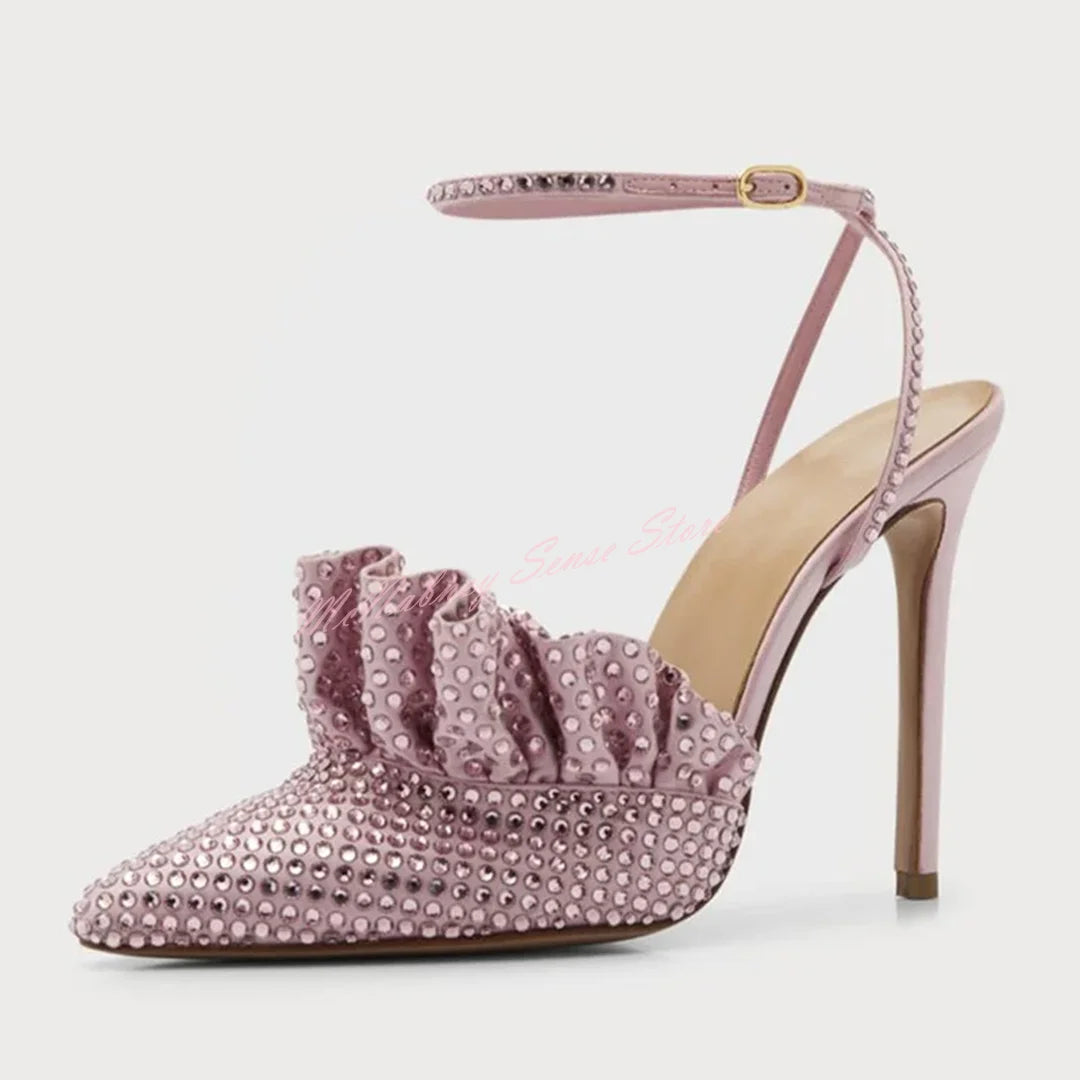 Glamorous Crystal Slingback Stiletto Pumps For Women