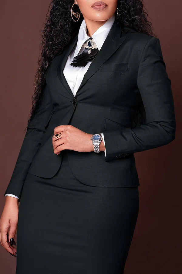 Elegant Two Piece Set With Long Sleeve Top And Midi Skirt for Women