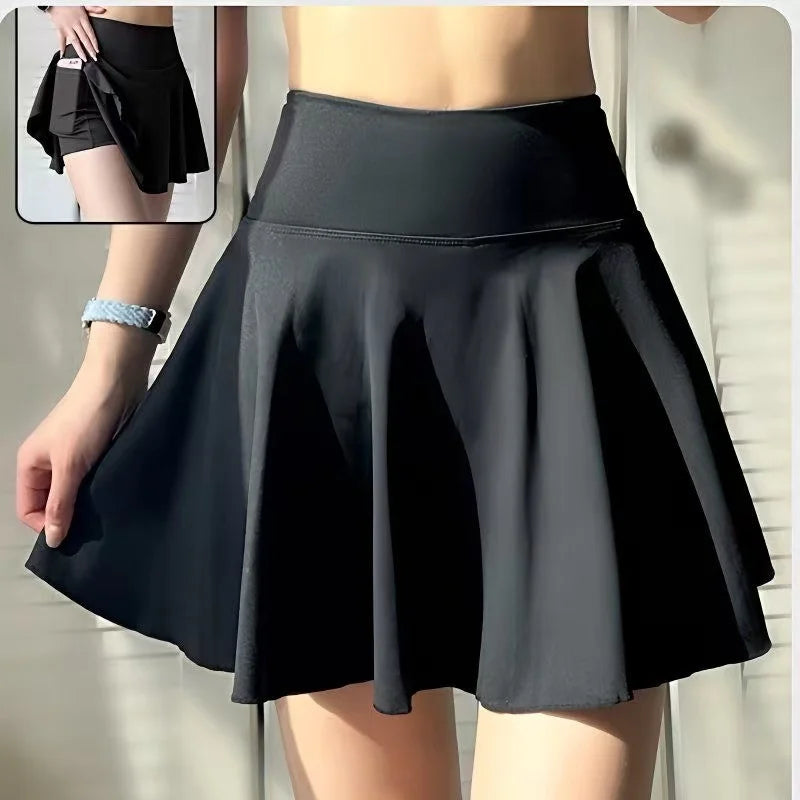 Pleated Skort With Built-In Shorts