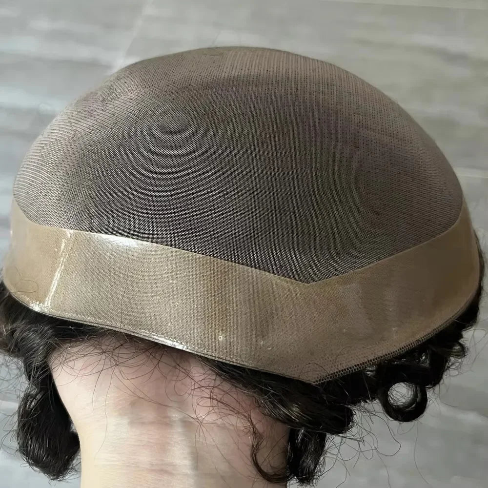 Kinky Curly Human Hair Toupee With Natural Hairline for Women