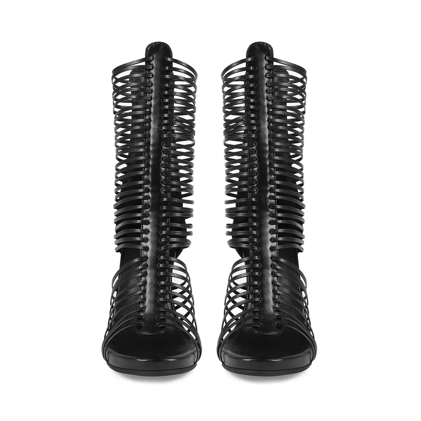 Gladiator Cutout Strappy Sandals with Tassel Zipper for Women