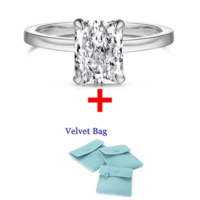 Oval Cut Moissanite Sterling Silver Engagement Ring for Women