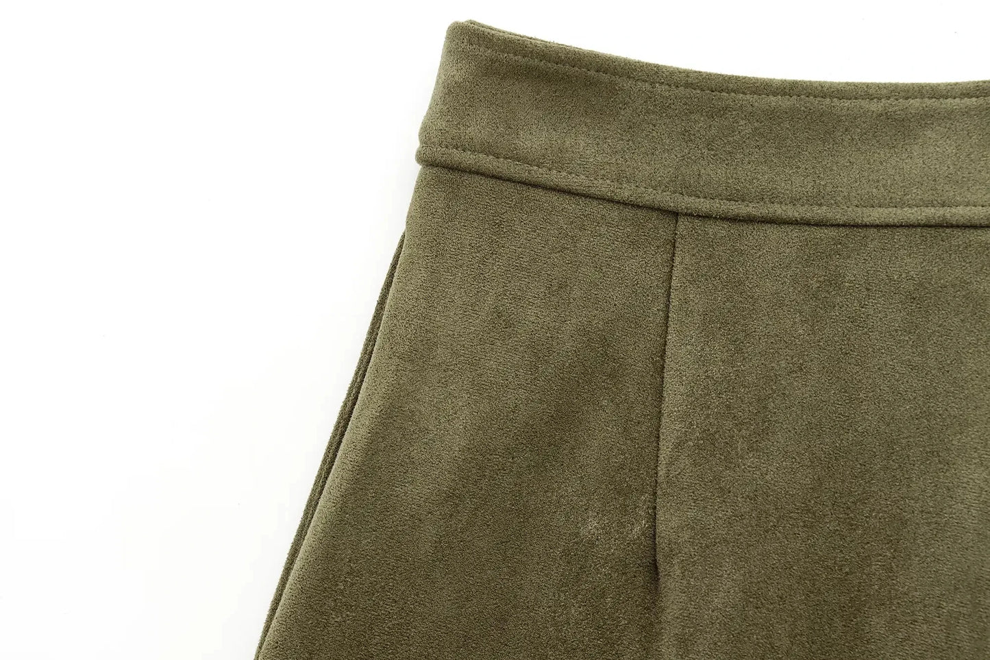 Retro Suede with Zipper Short Jacket Set for Women