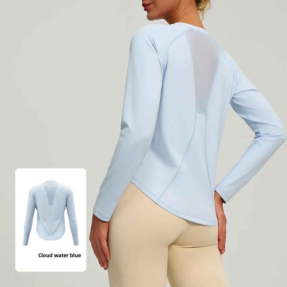 Breathable Loose Mesh Long Sleeve Yoga Top for Women