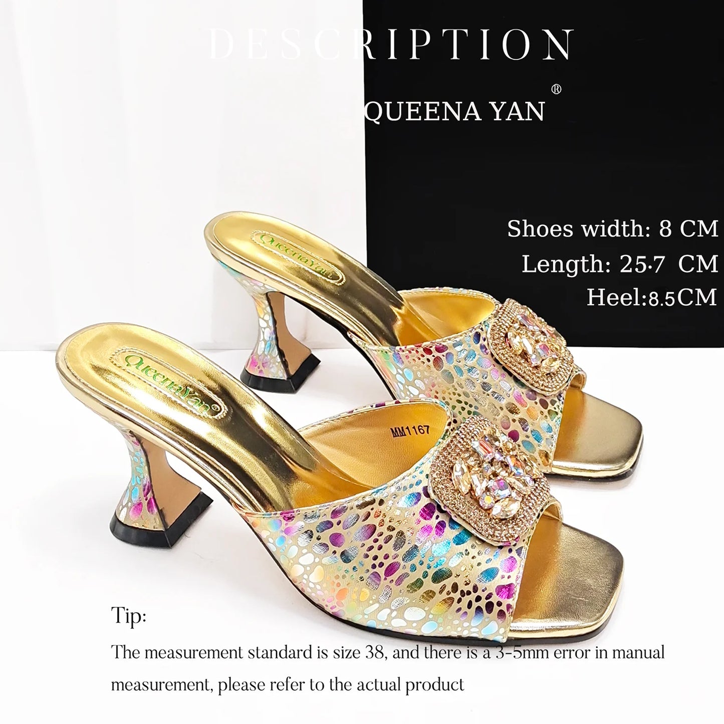 QueenaYan 2025 Fashion Newest Arrival Orange Color Square Toe Women Sandals Shoes Matching Bag Set for Ladies Wedding Party Pump