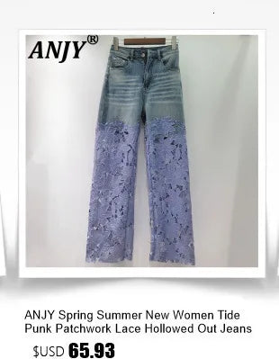 ANJY Summer New Women American Retro Streetwear Camouflage Three-dimensional Pocket Cargo Jeans Casual Trendy Denim Shorts A7672