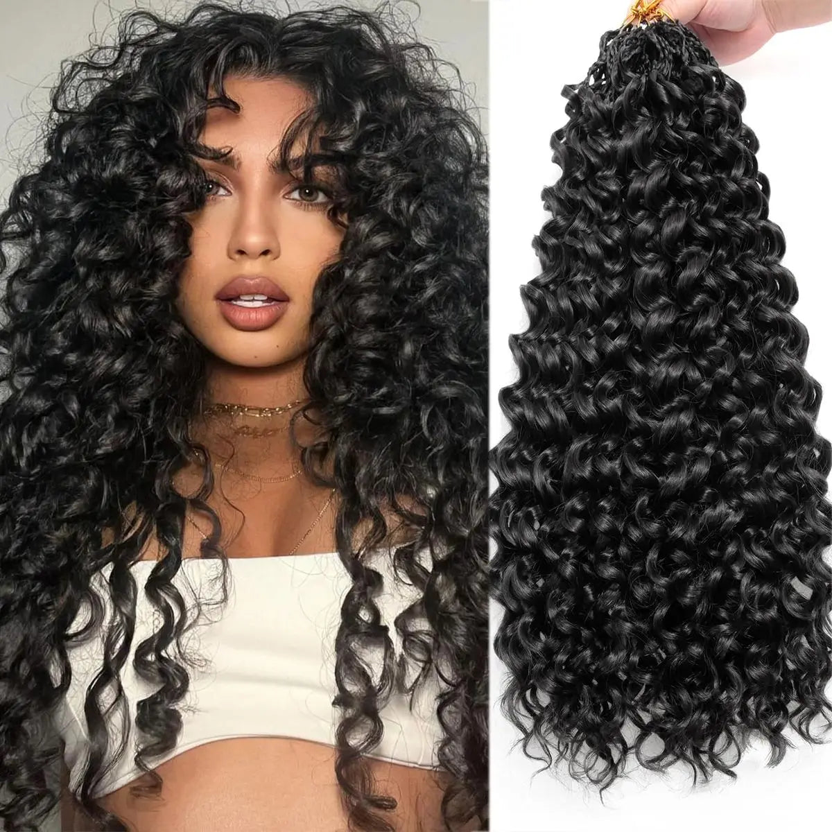 Boho Deep Wave Human Hair Crochet Braids