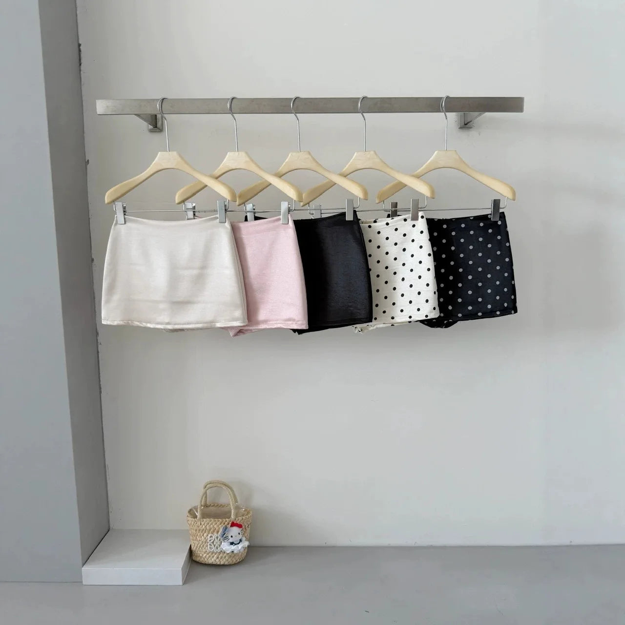 Vintage Polka Dot High Waisted Mini Skirt for Women