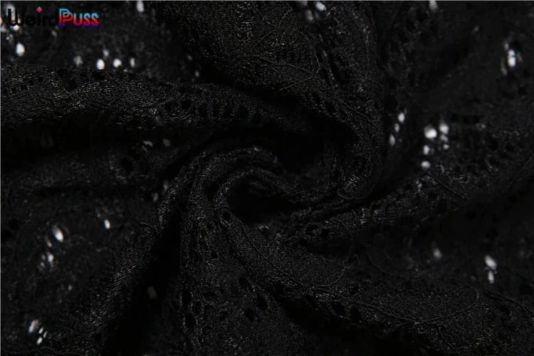 Weird Puss See Through 2 Piece Set Women Sexy  Hollow Jacquard Backless Bodysuit+Leggings Tight Activity Clubwear Skinny Outfits