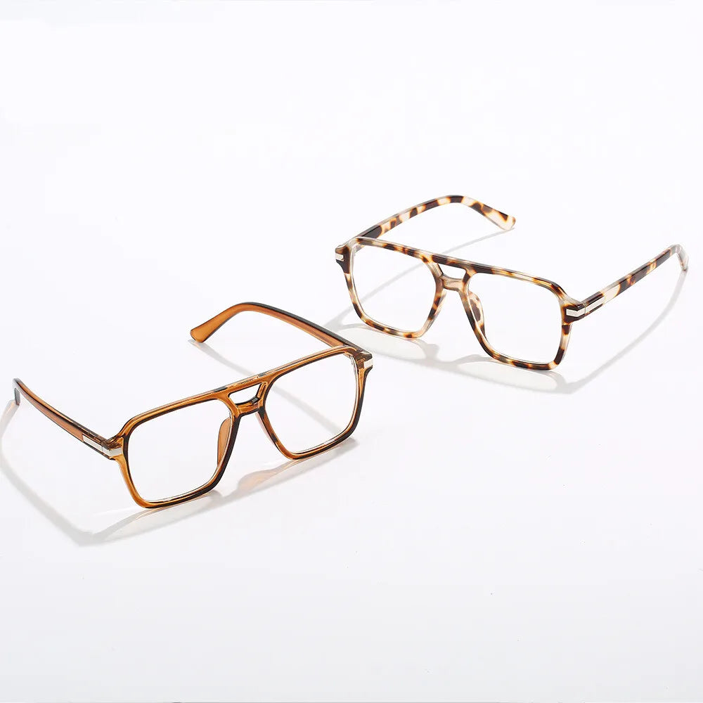 Retro Double Bridge Square Frame Reading Glasses for Women