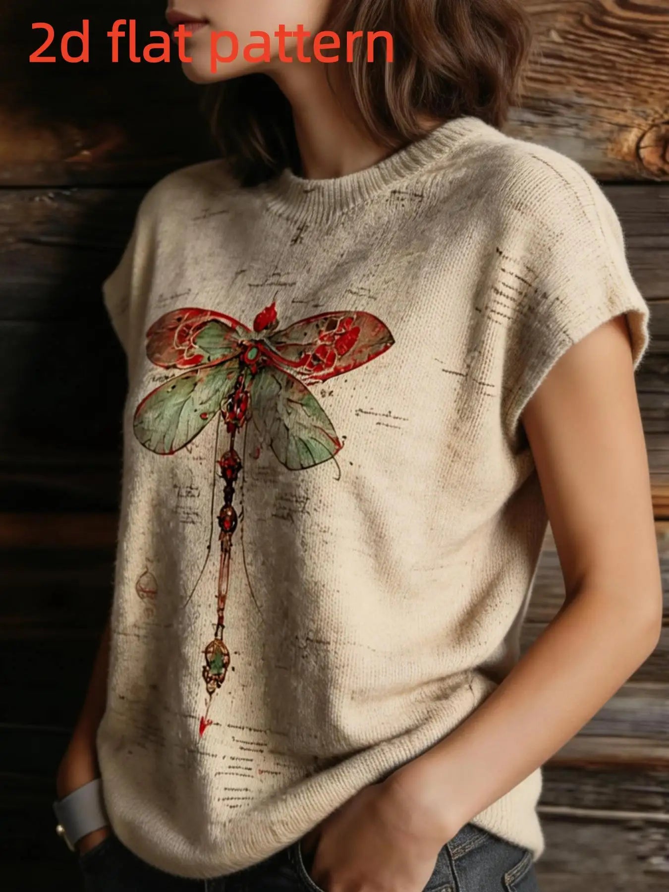Printed Design Sleeveless Round Neck Top for Women