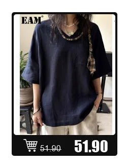 [EAM] Women Beige Zipper Pocket Back Bandage Blouse New Lapel Long Sleeve Loose Fit Shirt Fashion Spring Autumn 2025 1DF1491