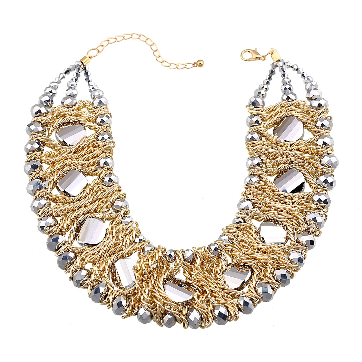 Beaded Crystal Statement Elastic Bracelet for Women