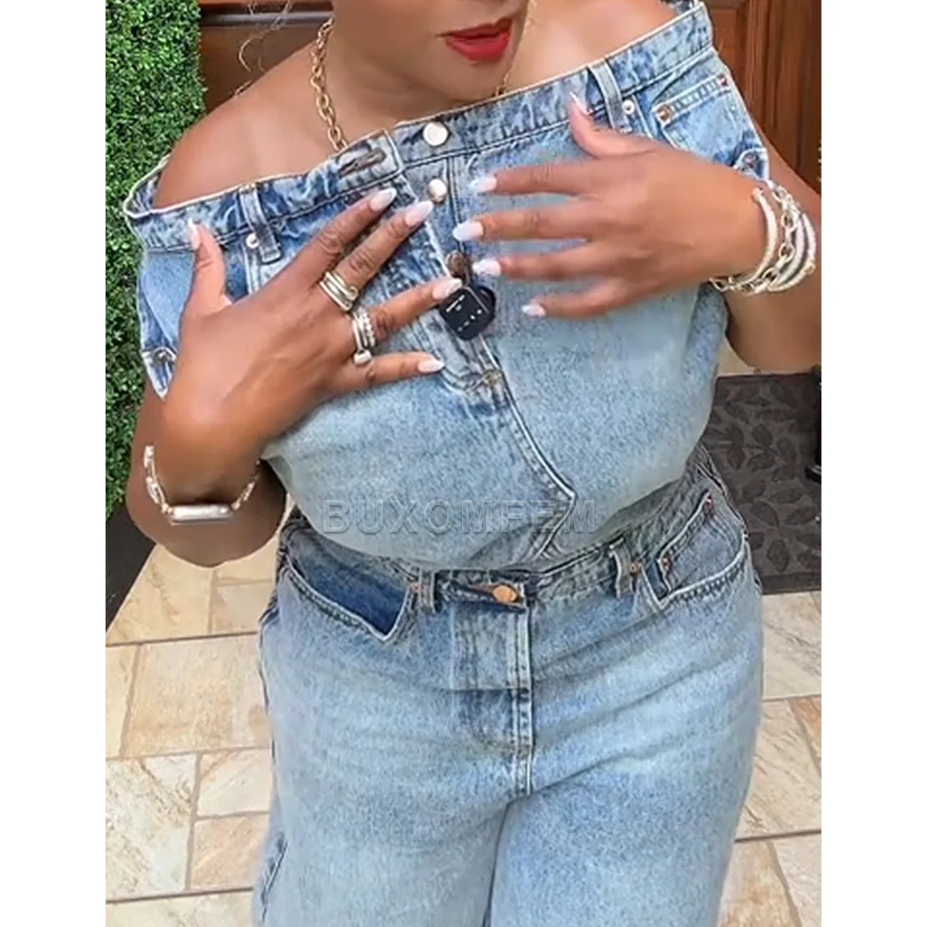 Women's Stylish Demin Jumpsuits Unique Push Up Trousers Fashion Denim Pants with Hip Wrap Women's Daily Clothing 2025 Streetwear