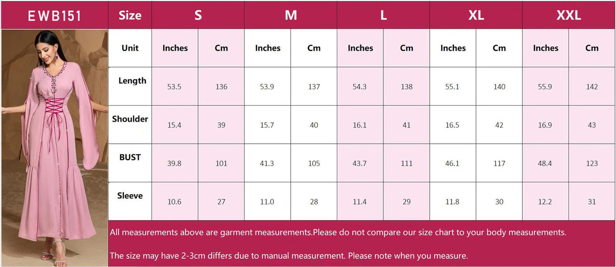Diamond Embellished Moroccan Kaftan Maxi Dress for Women