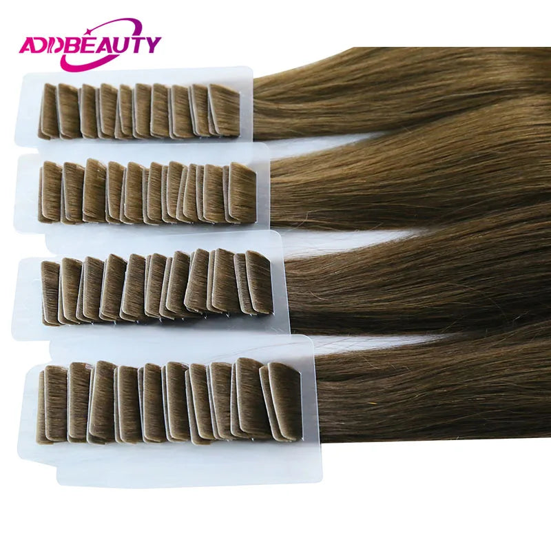 Straight Virgin Human Hair Tape In Extensions for Women