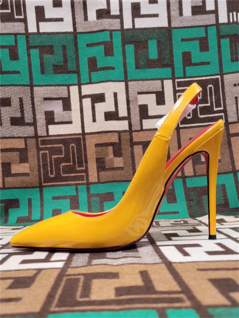 Pointed Toe Patent Leather Stiletto Heels for Women