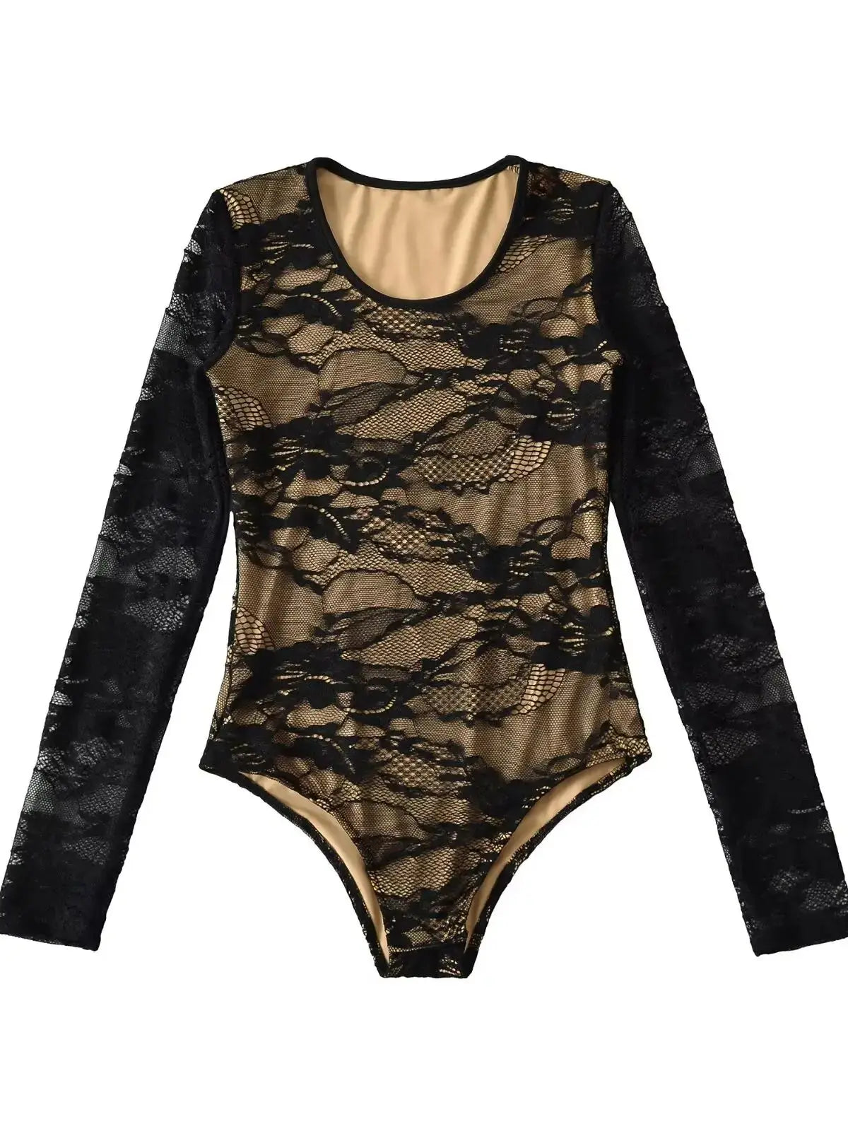 Elegant Sleeveless Bodycon Lace Bodysuit Top For Women