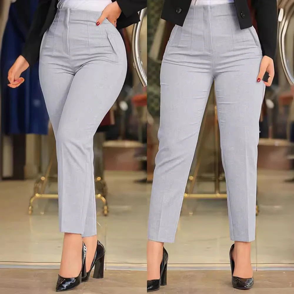 High Waist Front Pockets Pants