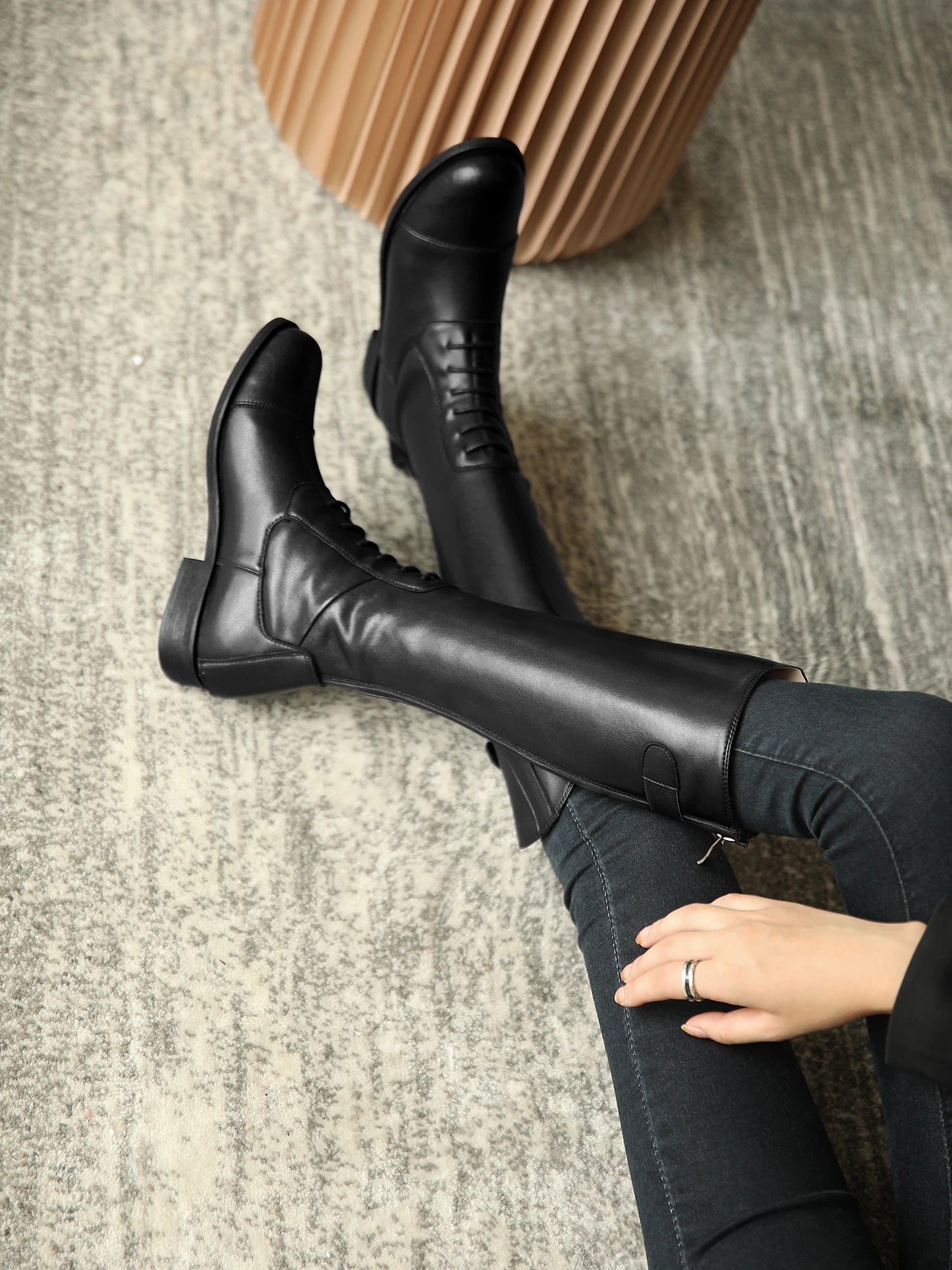 Knee-High Premium Leather Waterproof Non-Slip Riding Boots for Women