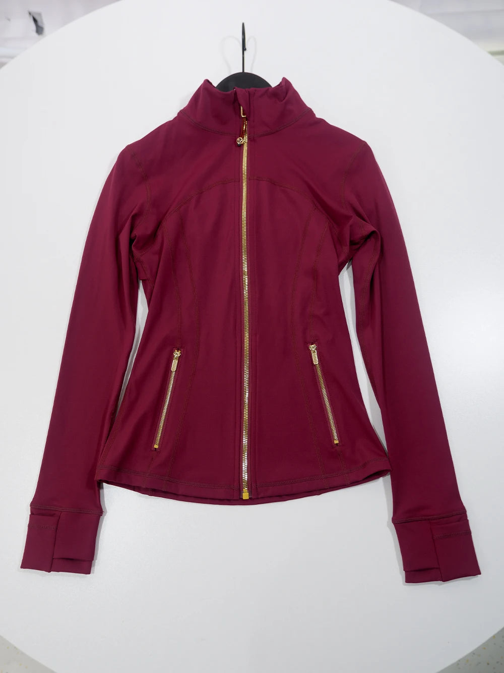 Slimming Gold Zipper Jacket and Yoga Pants Set for Women