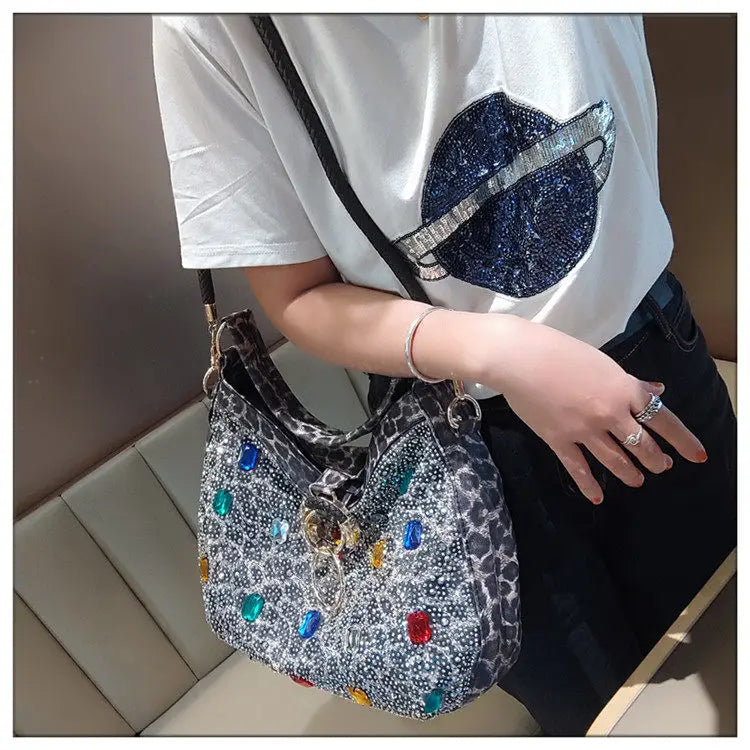 Genuine Leather Crossbody Bucket Bag with Large Capacity for Women