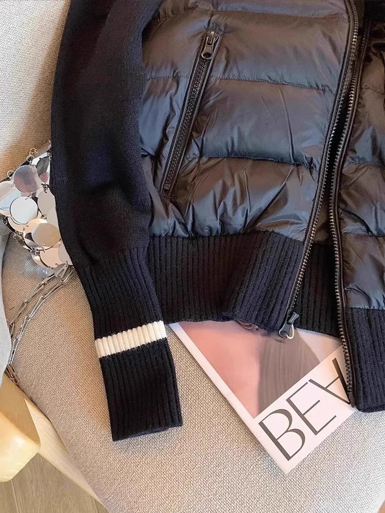 Color Block Knit Down Jacket