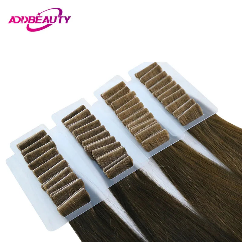 Straight Virgin Human Hair Tape In Extensions for Women