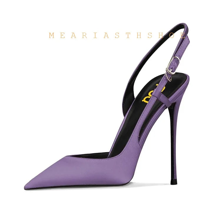 Black Lace Mesh Pointed Toe Side Open Slim High Heel Sandals For Women