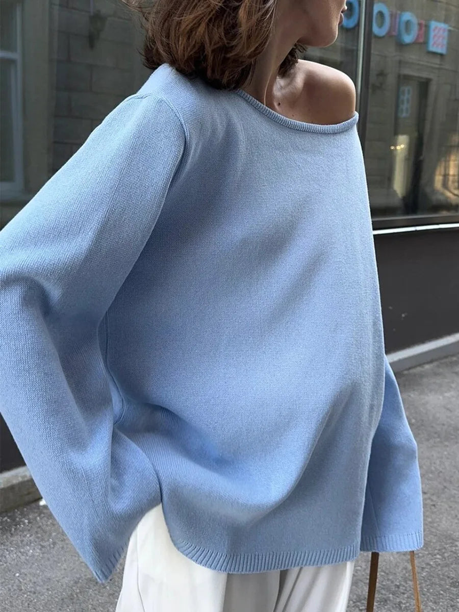 Backless Patchwork Knit Sweater