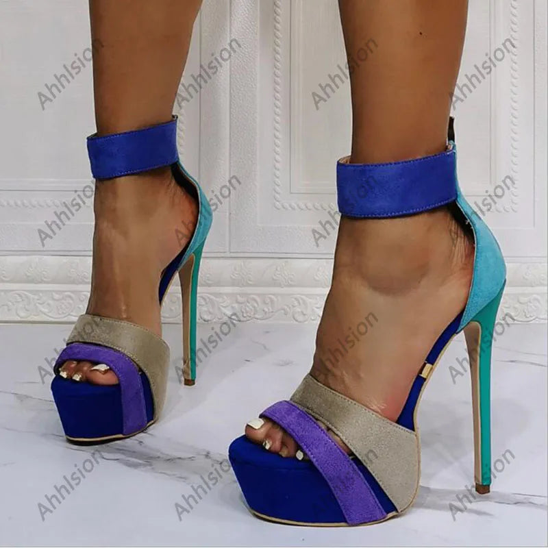 Open Toe Ankle Wrap Stiletto Dress Sandals For Women