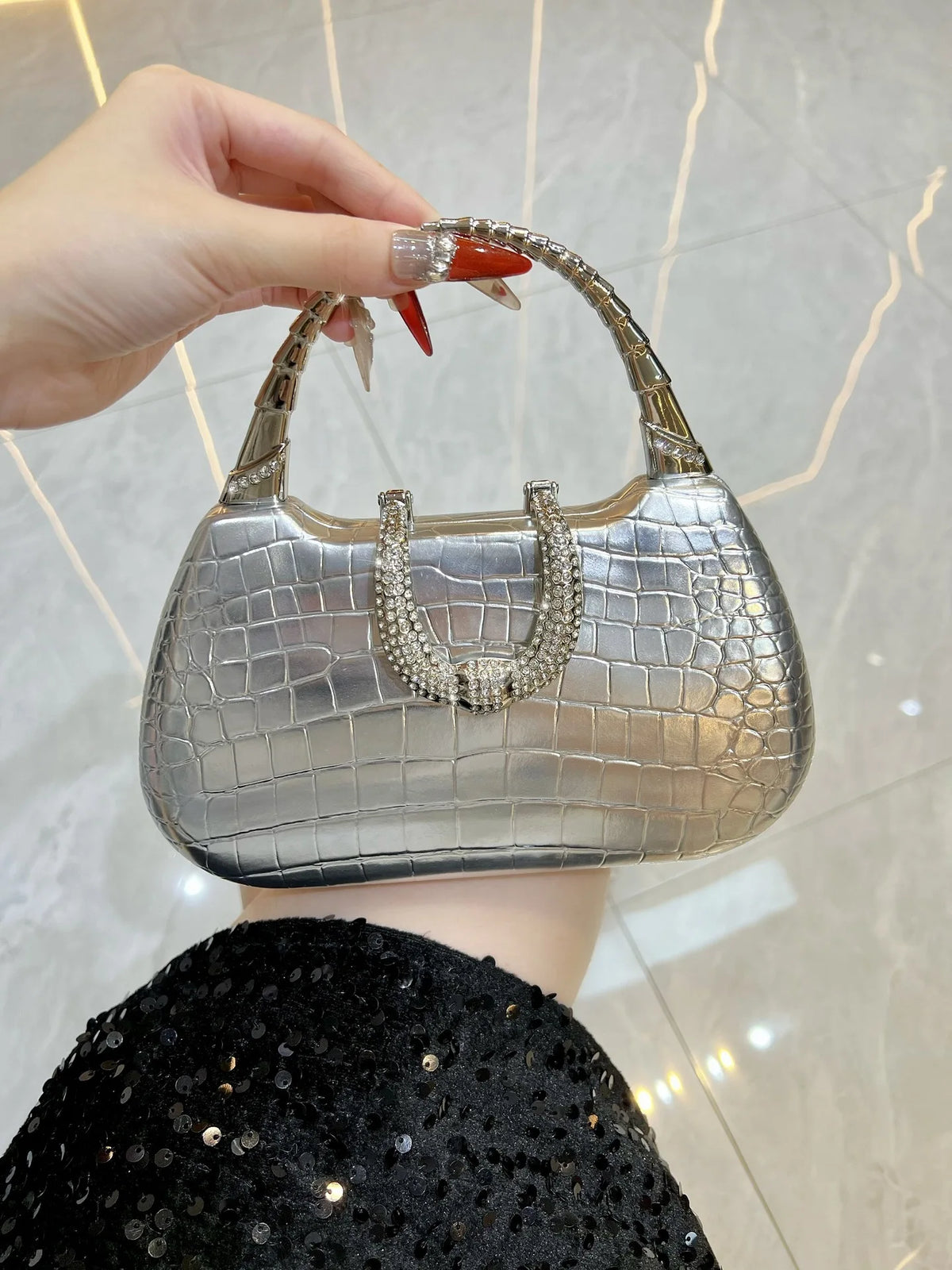 New Banquet Handbag Diamond-encrusted Fashion Dinner Women's Handbag High-quality Fashion Women's Shoulder Oblique Bag