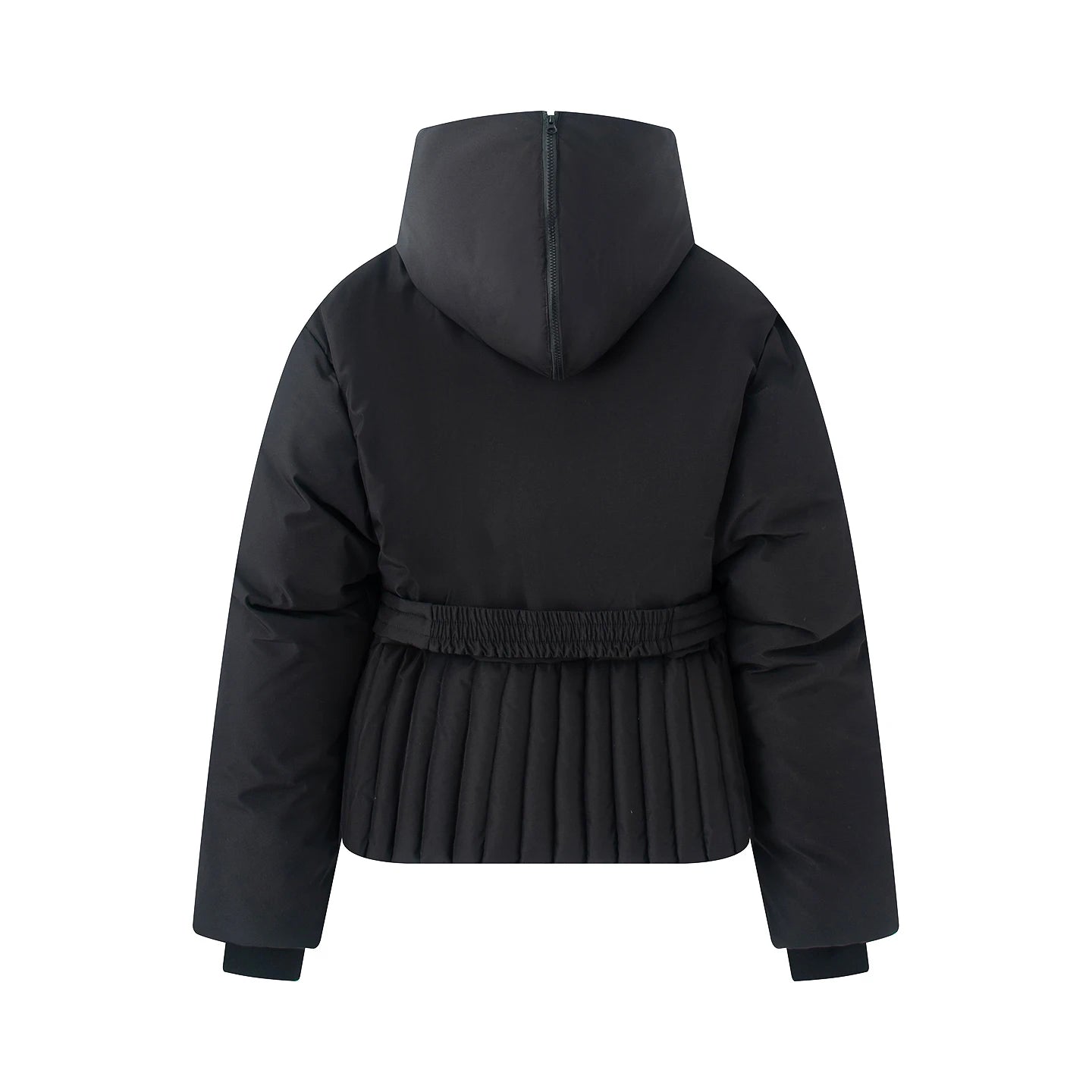 Thick Padded Windproof Burgundy Hooded Winter Parka Jacket For Women