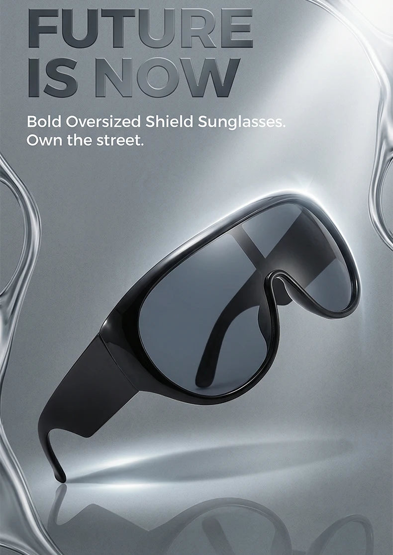 Oversized Futuristic Visor Shield Sunglasses for Women