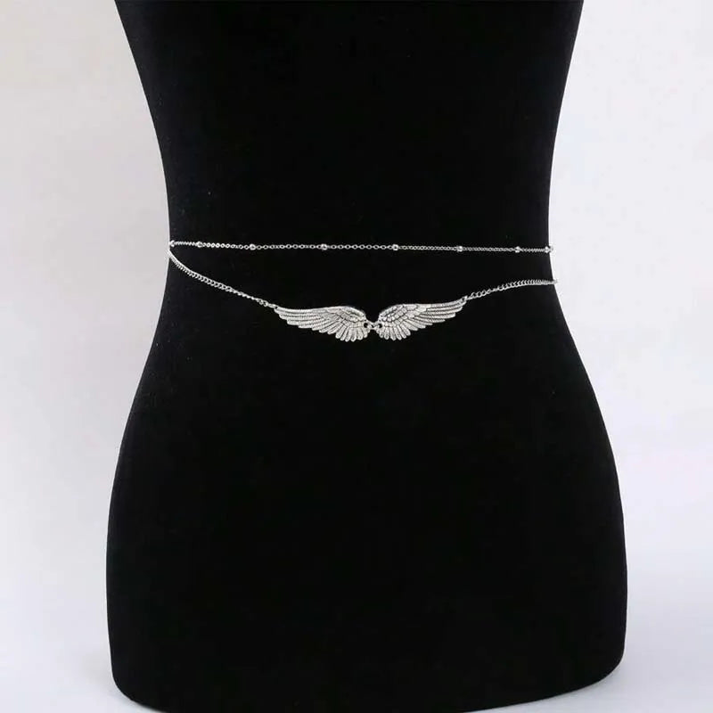Gold Beaded Layered Waist Chain
