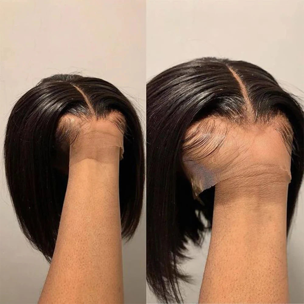 Straight Human Hair Lace Front Bob Wig For Women